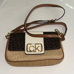 Calvin Klein Tan and Black Crossbody Bag